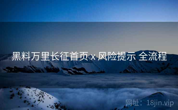 黑料万里长征首页 x 风险提示 全流程  第2张
